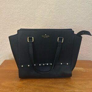 Kate spade black bag with rhinestones
